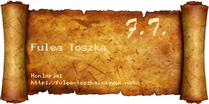 Fulea Toszka névjegykártya